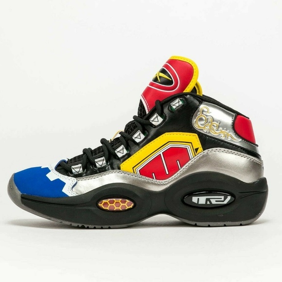Reebok Power Rangers Question Mid Mens Basketball Shoe Silver GY0590 NEW Multi main image 5